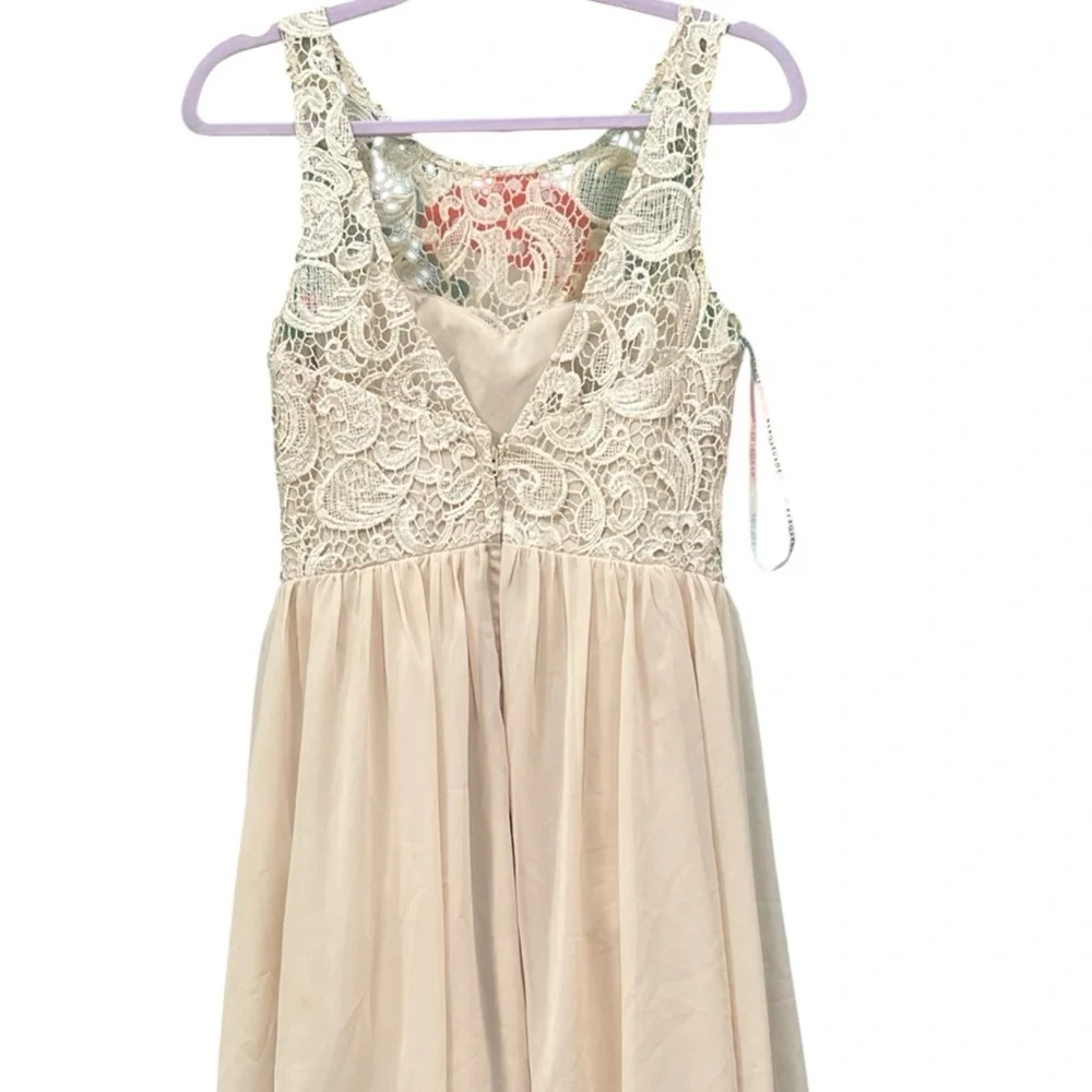 Masquerade Cream and Pink Kids Formal Dress - Picture 2 of 4